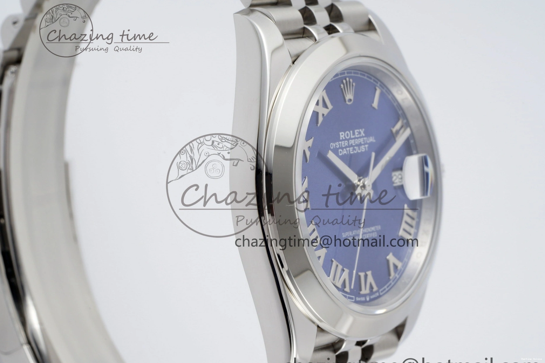 0227 Snug DateJust 41 SS Polished Bezel KING 1:1 Best Edition 904L Steel Blue Roman Dial on Jubilee Bracelet VR 2213